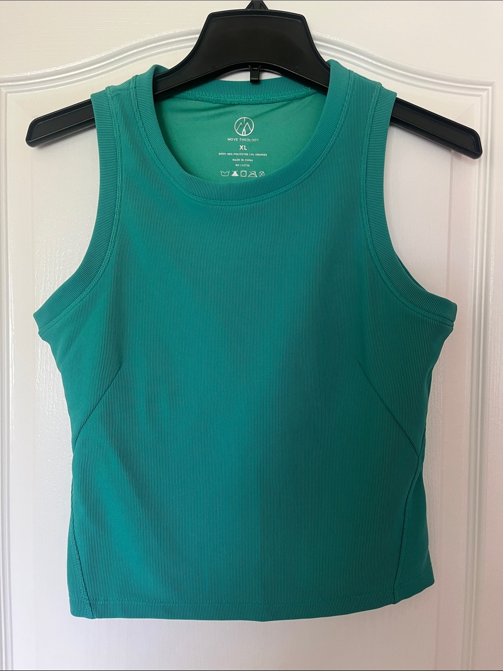 Move Together Teal Ribbed Tank Top with Removable Padding